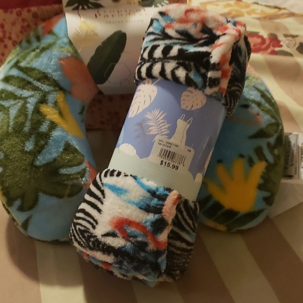 Travel pillow and towel wrap set